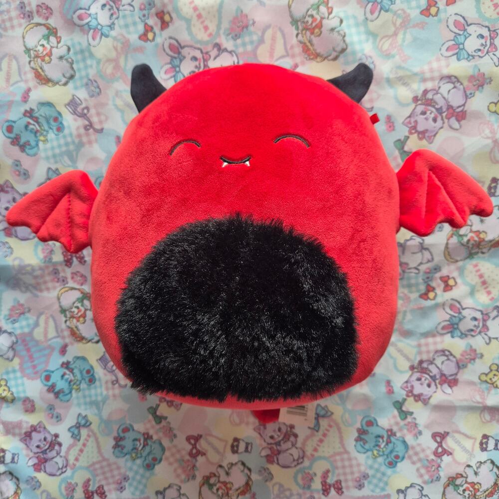 Squishmallows Dante Red Devil Bat Plush 8" Halloween Kellytoy